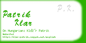 patrik klar business card